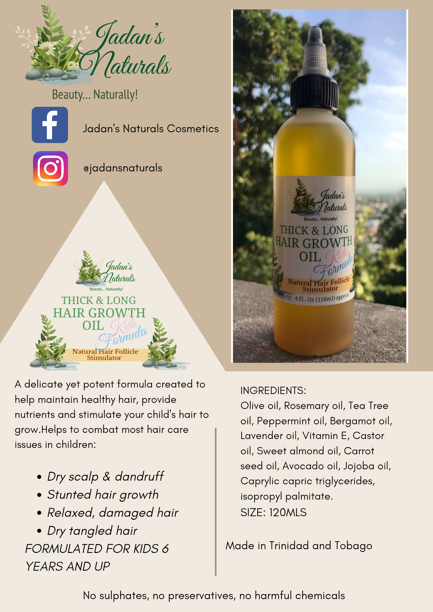 Thick & Long Hair Growth Oil Kids Formula